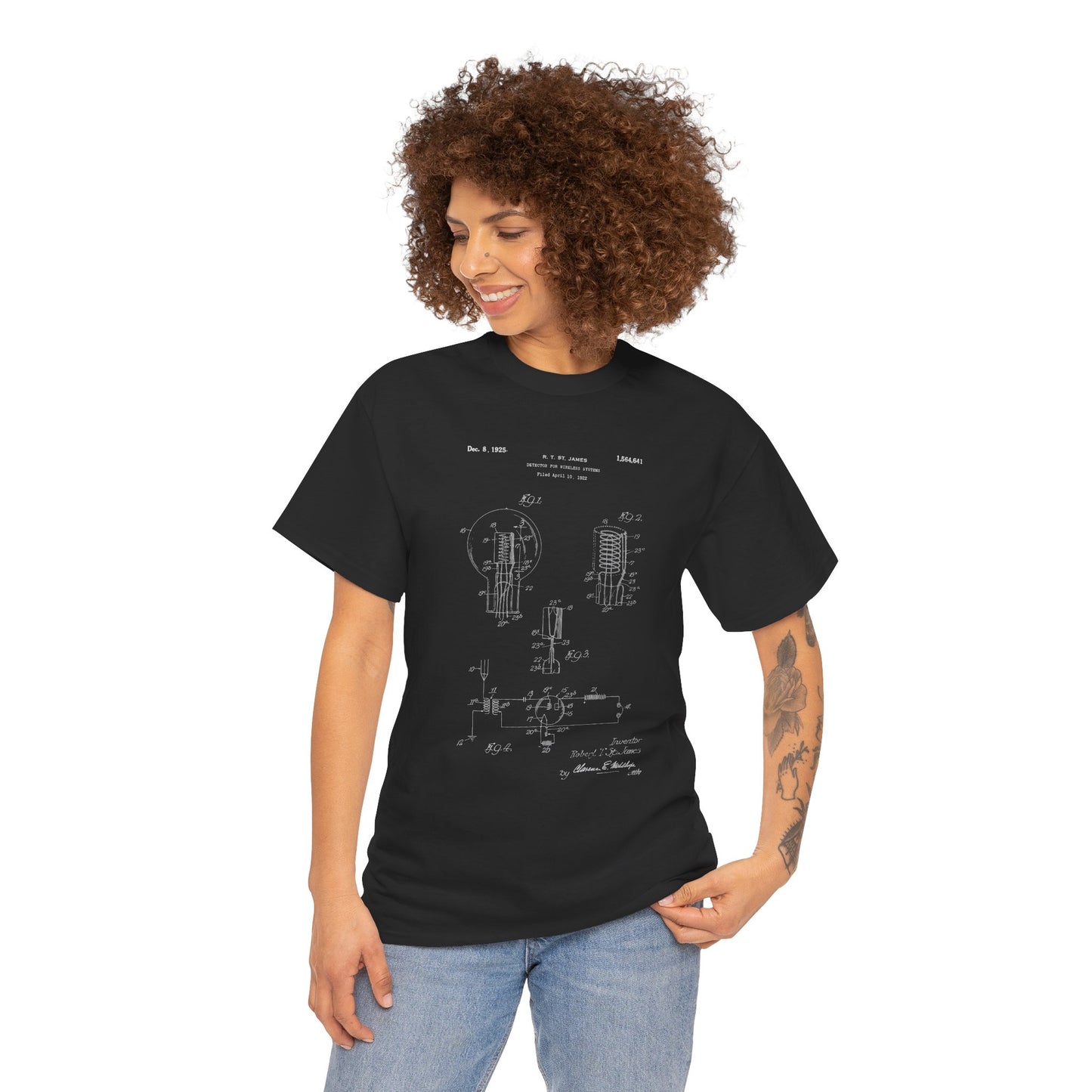 Polera Unisex con diseño de Patente de Sistema Detector Inalámbrico