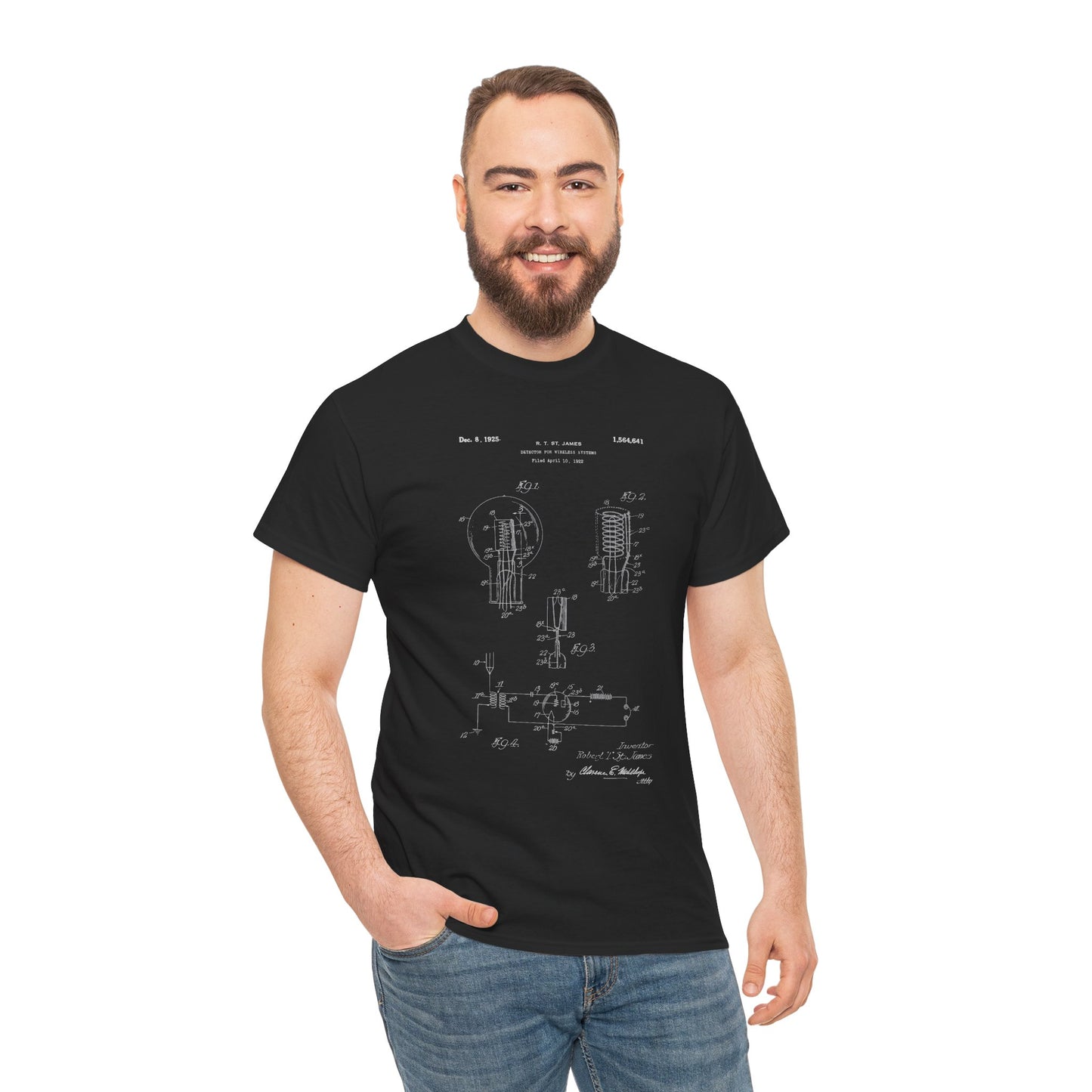 Polera Unisex con diseño de Patente de Sistema Detector Inalámbrico