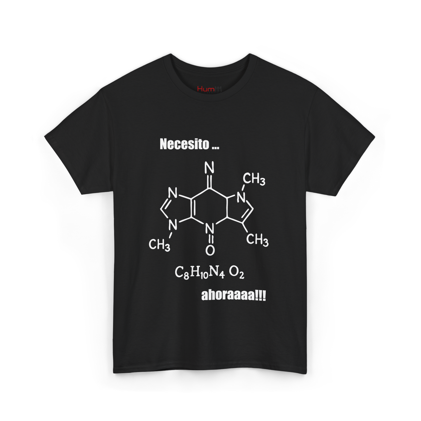 Polera Unisex con diseño de fórmula química de la cafeína
