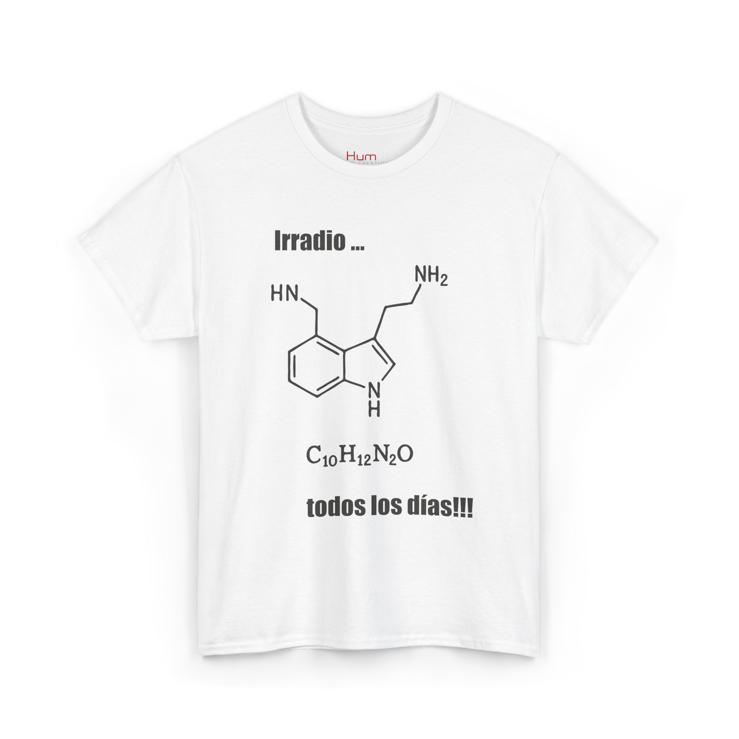 Polera Unisex con diseño de fórmula química de la serotonina