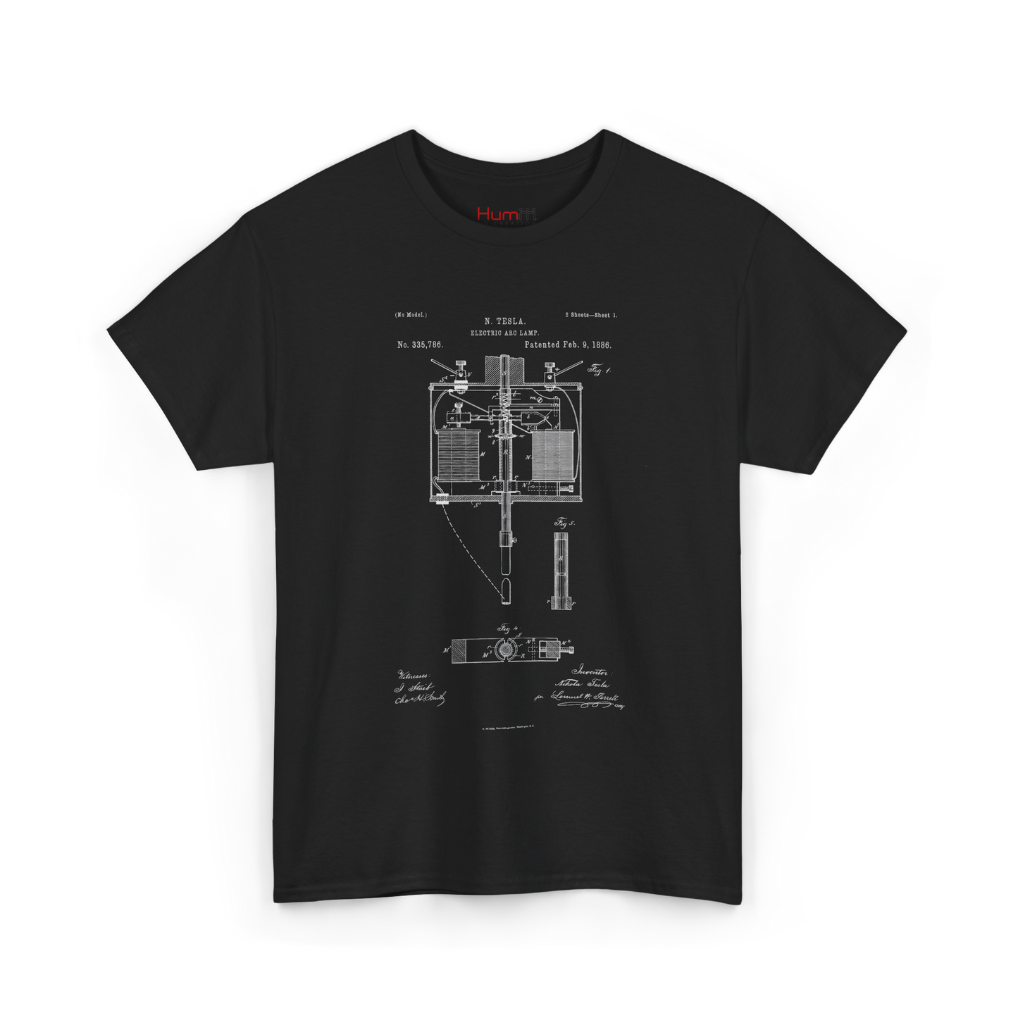 Polera Unisex con diseño de Patente de Lámpara de Arco Eléctrico