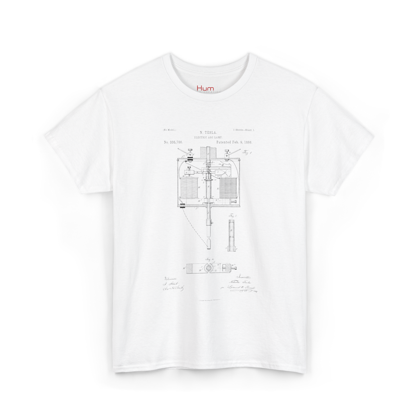 Polera Unisex con diseño de Patente de Lámpara de Arco Eléctrico