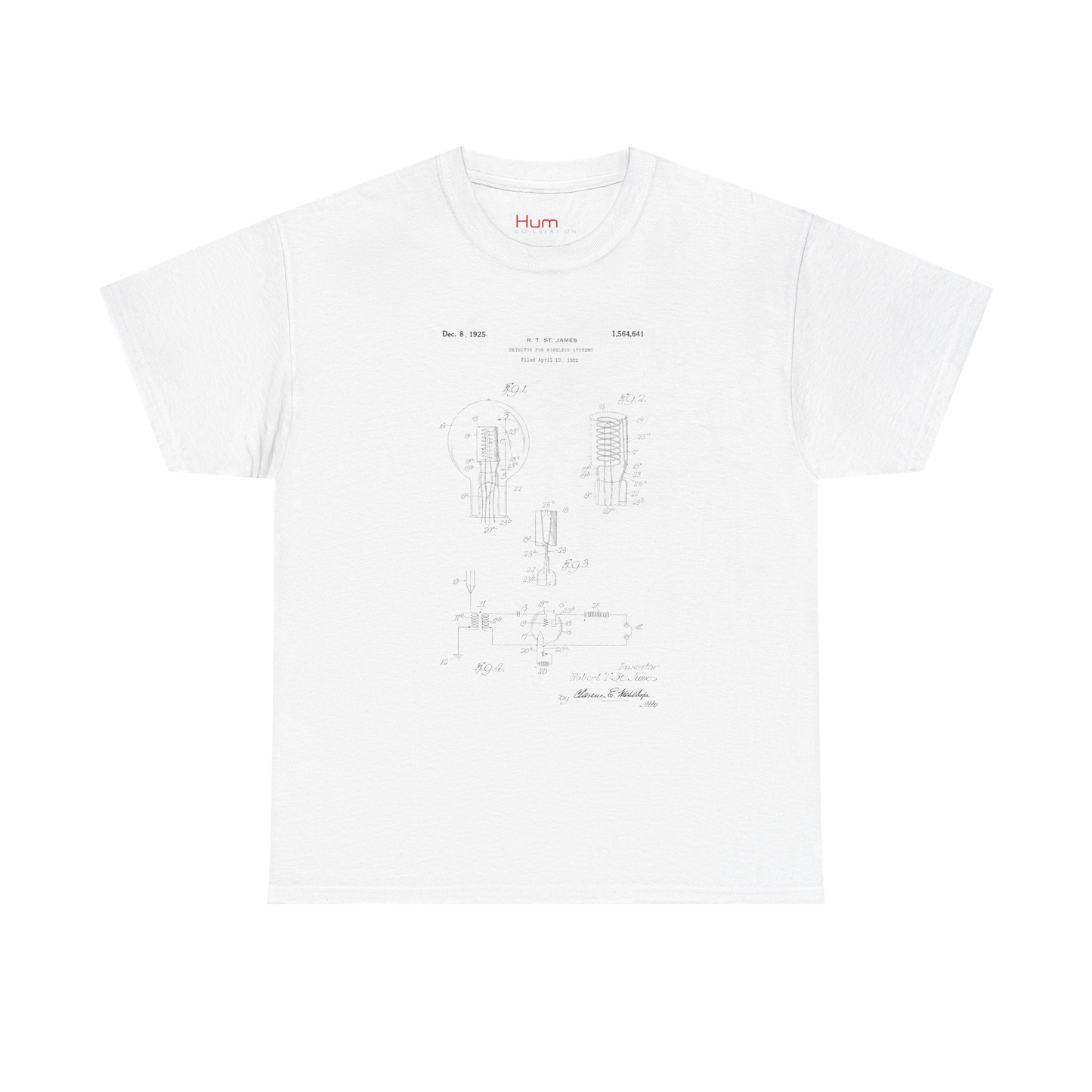 Polera Unisex con diseño de Patente de Sistema Detector Inalámbrico