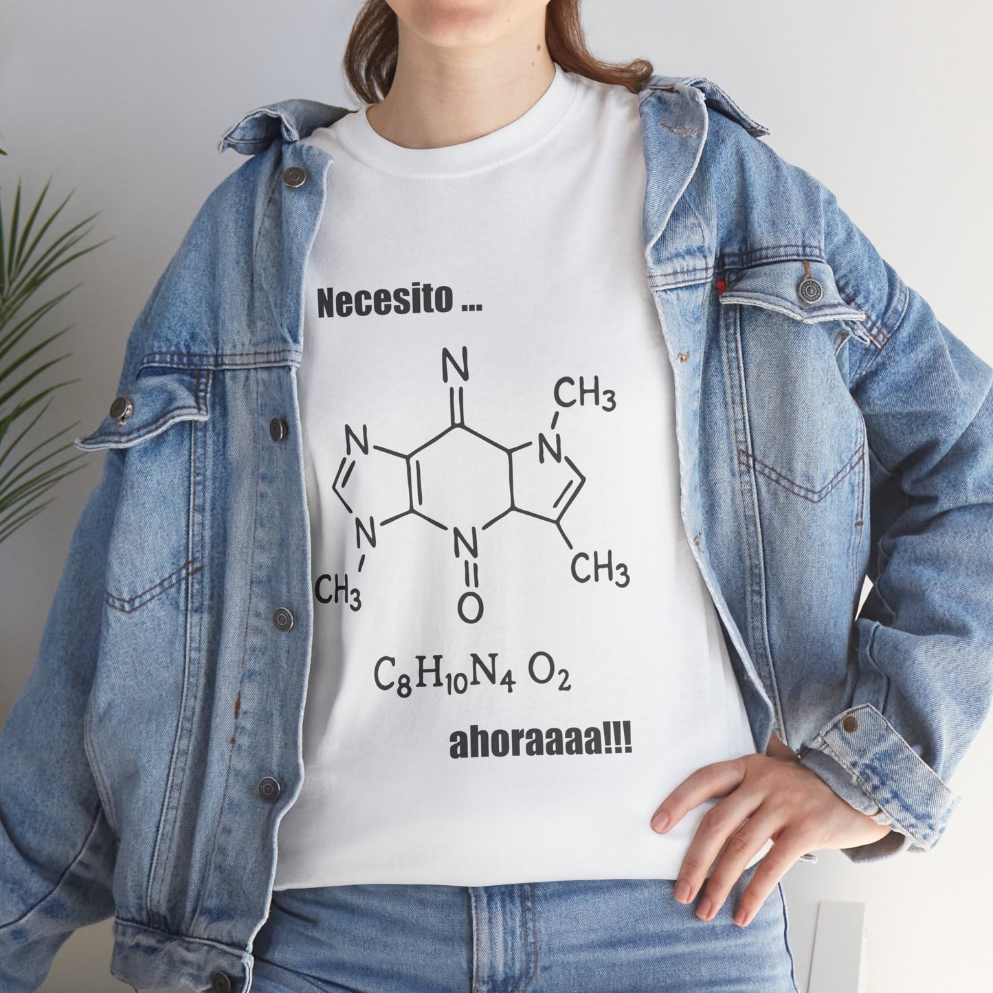 Polera Unisex con diseño de fórmula química de la cafeína