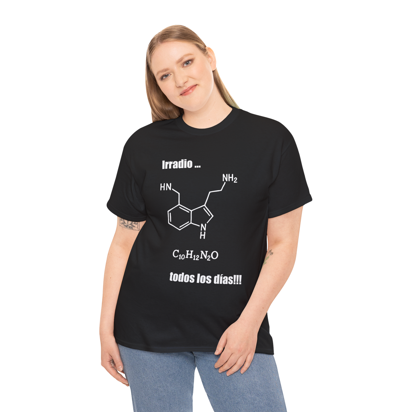 Polera Unisex con diseño de fórmula química de la serotonina