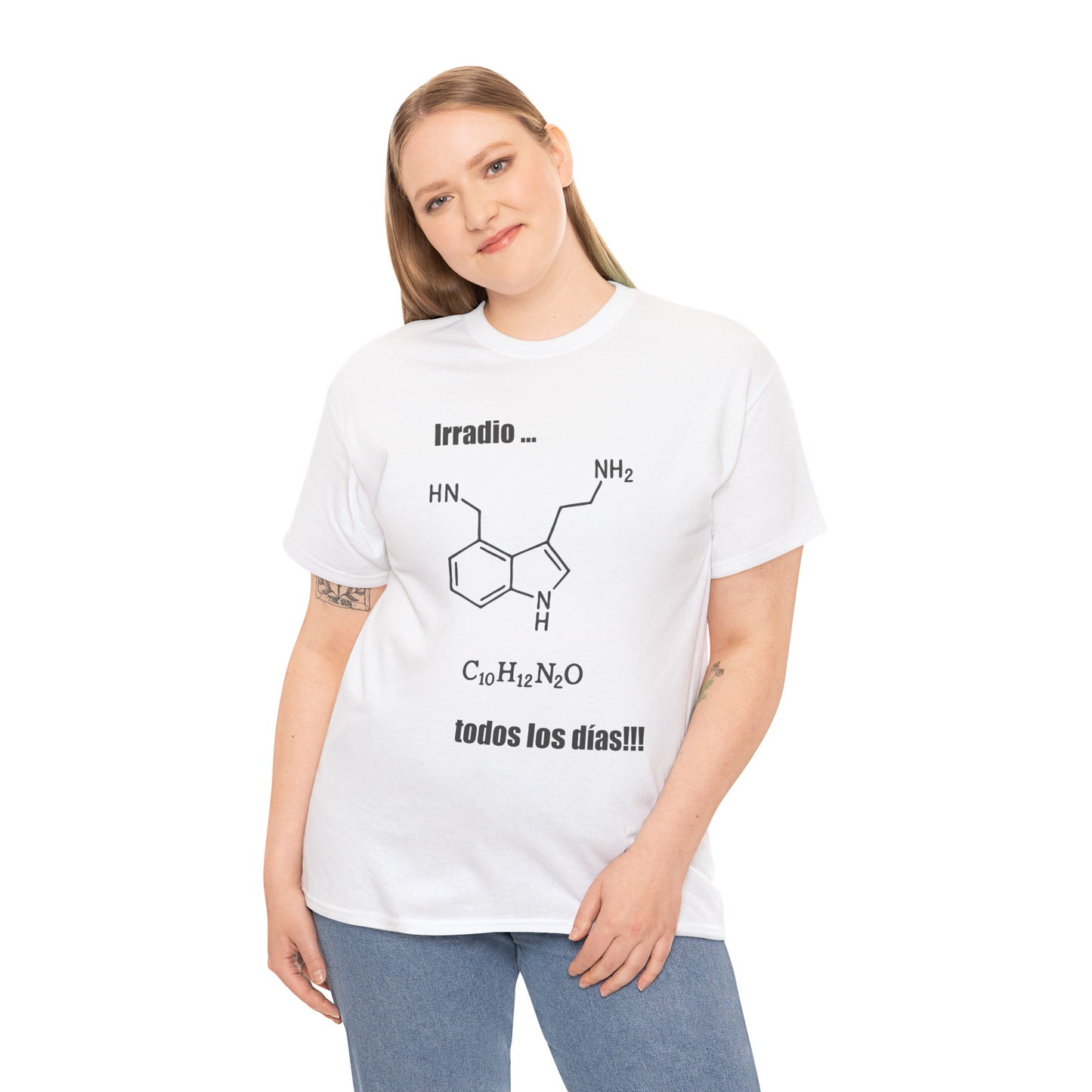Polera Unisex con diseño de fórmula química de la serotonina