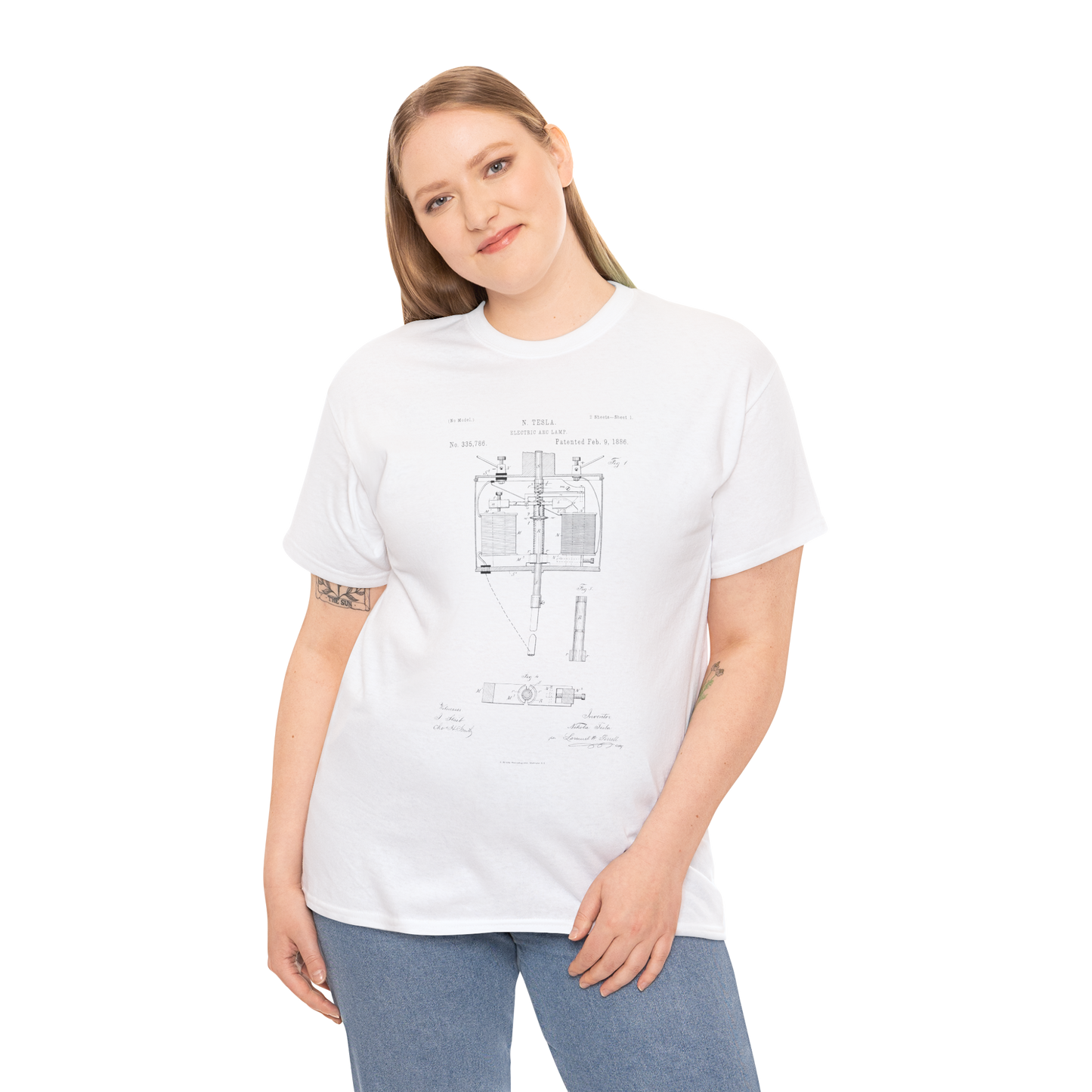 Polera Unisex con diseño de Patente de Lámpara de Arco Eléctrico