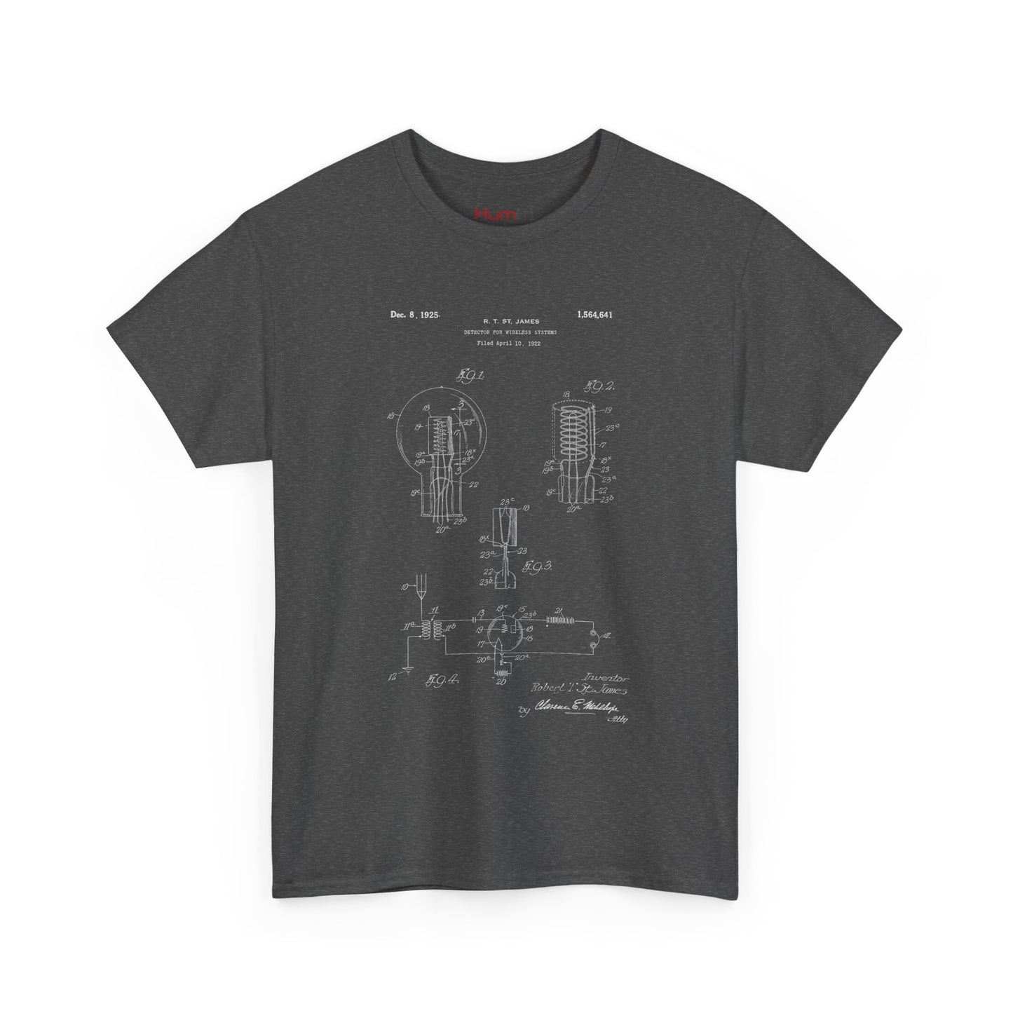 Polera Unisex con diseño de Patente de Sistema Detector Inalámbrico