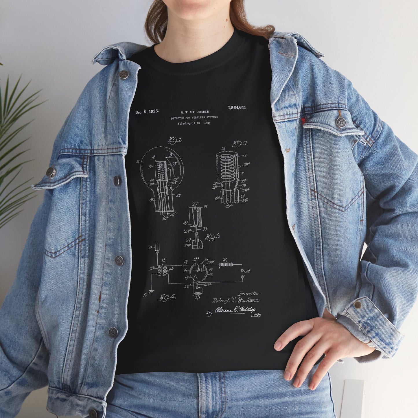 Polera Unisex con diseño de Patente de Sistema Detector Inalámbrico