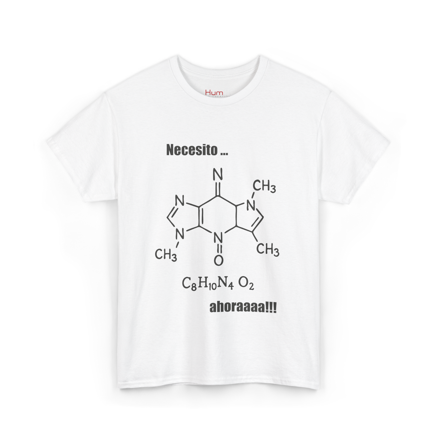 Polera Unisex con diseño de fórmula química de la cafeína
