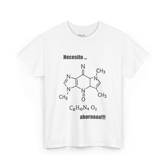 Polera Unisex con diseño de fórmula química de la cafeína