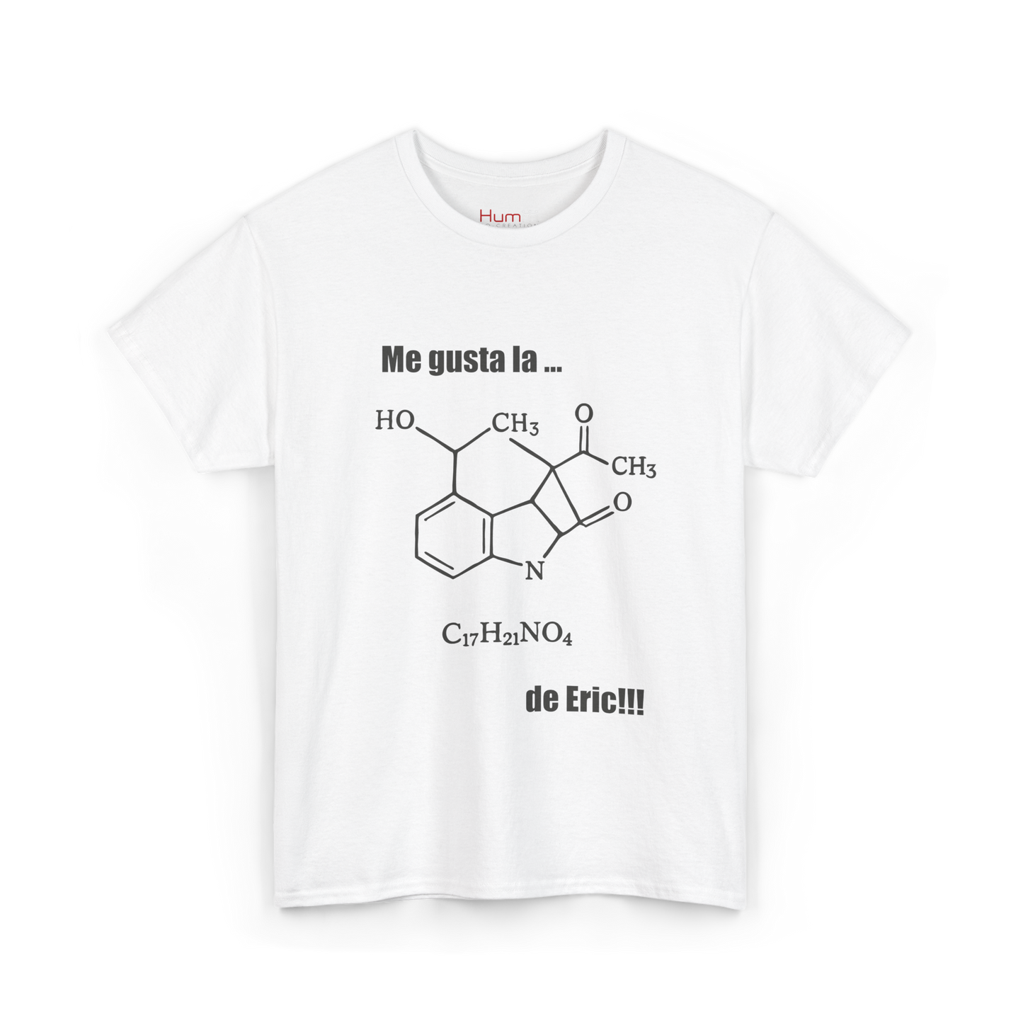 Polera Unisex con diseño de fórmula química de la coca