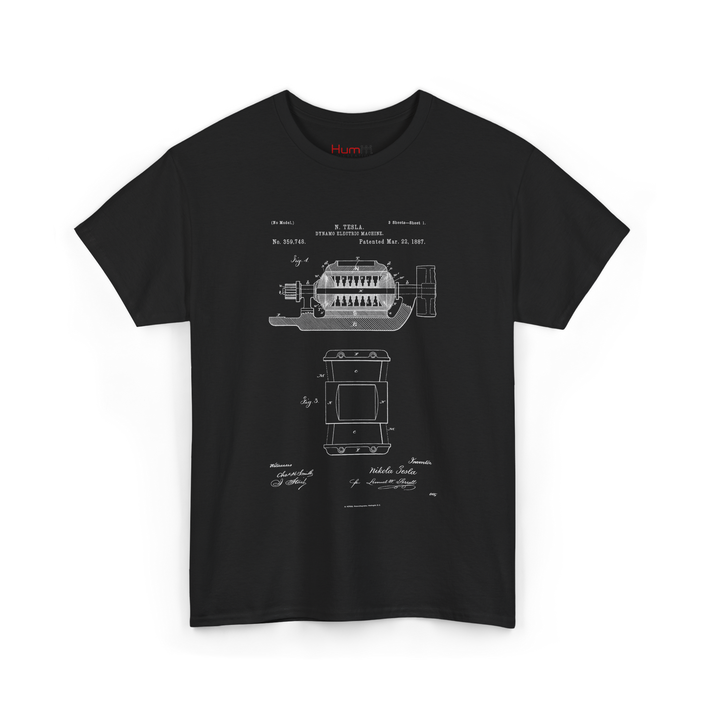 Polera Unisex con diseño de Patente de Dynamo Eléctrico II