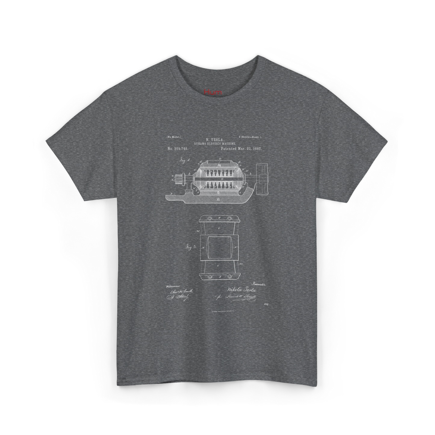 Polera Unisex con diseño de Patente de Dynamo Eléctrico II