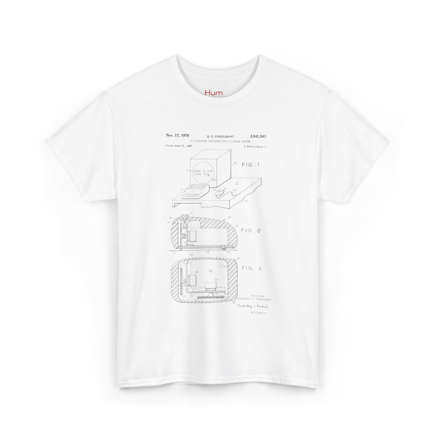 Polera Unisex con diseño de Patente de Mouse