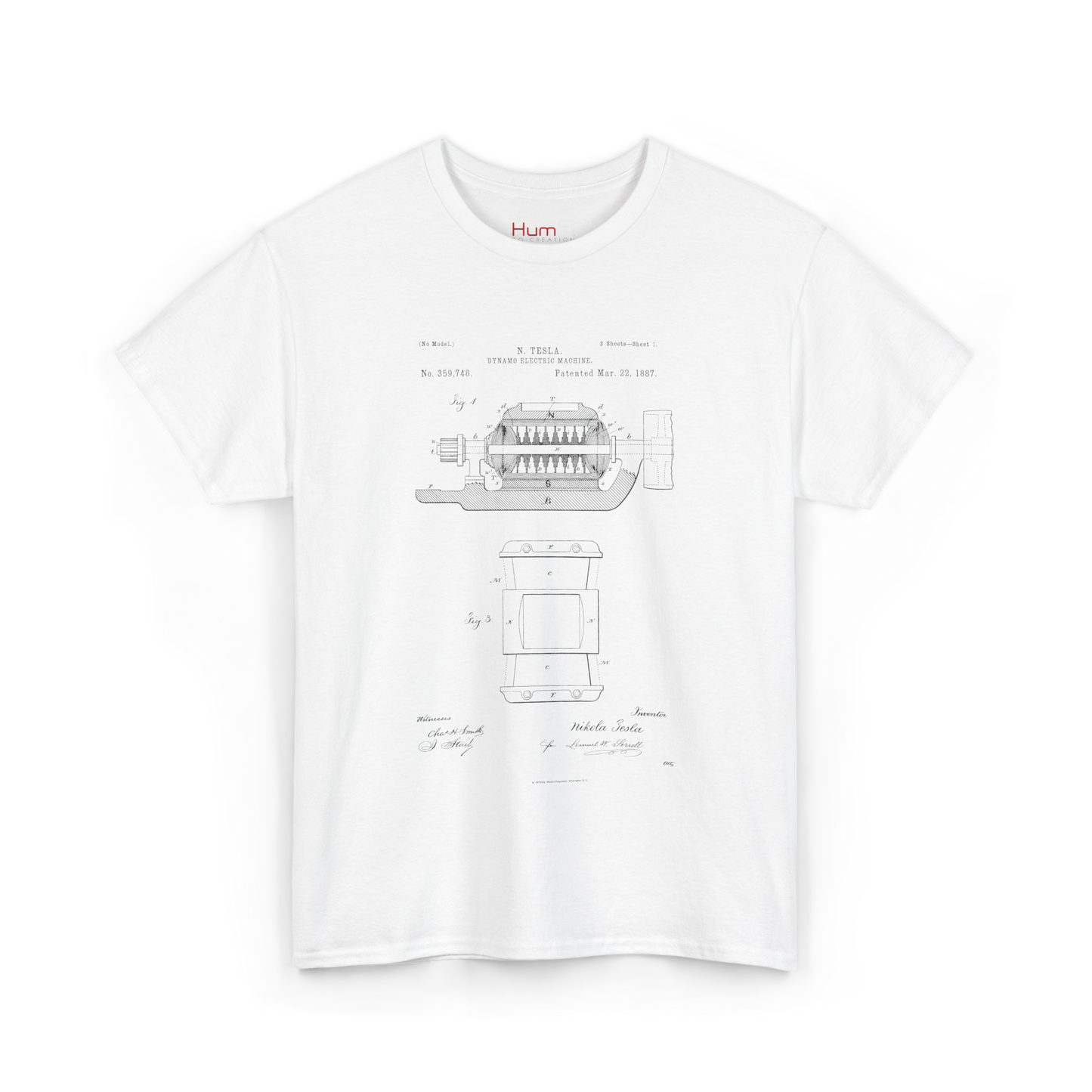 Polera Unisex con diseño de Patente de Dynamo Eléctrico II