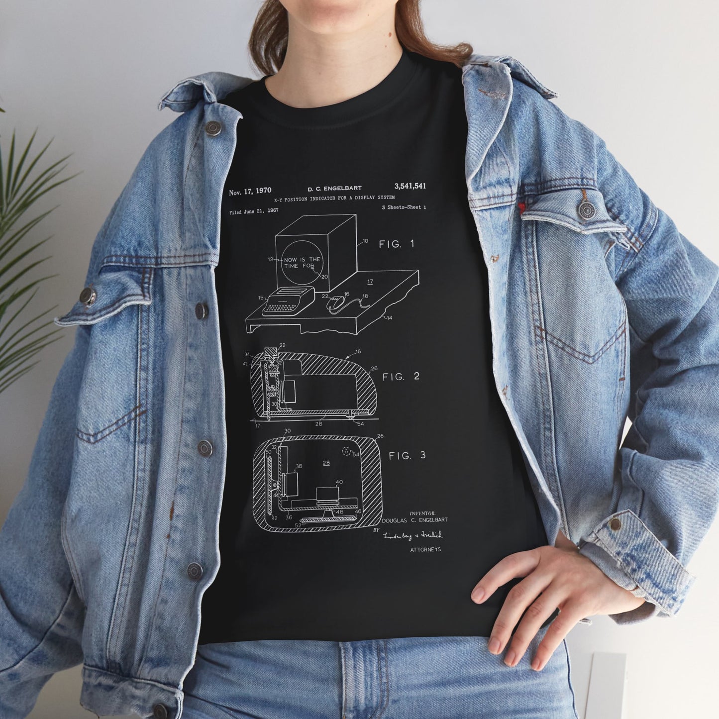 Polera Unisex con diseño de Patente de Mouse