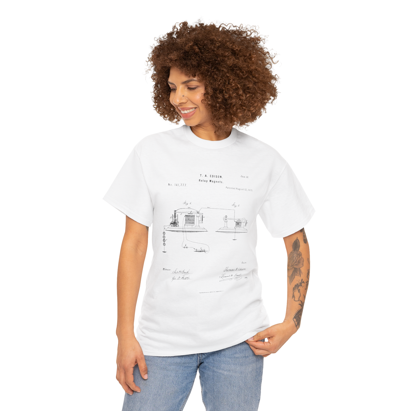 Polera Unisex con diseño de Patente de Relay Magnético