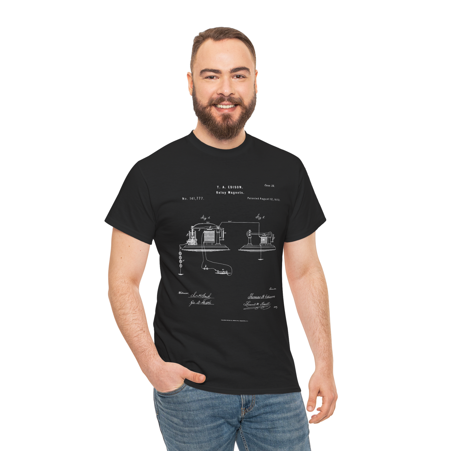 Polera Unisex con diseño de Patente de Relay Magnético