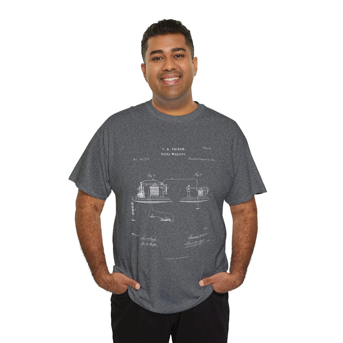 Polera Unisex con diseño de Patente de Relay Magnético